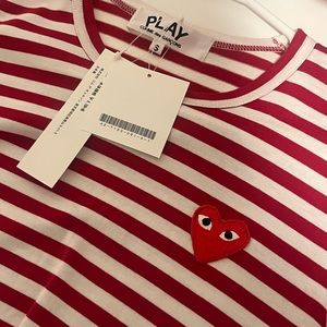 Comme des garson women stripe tshirt
